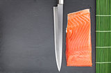 Fresh salmon fish cooking