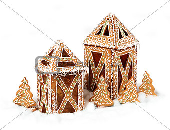 Gingerbread cookies lantern cottages