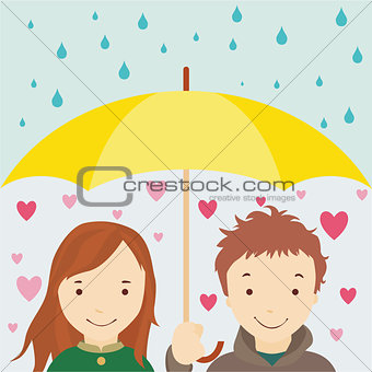 Enamored under an umbrella