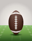 American Football on Grass Field Illustration