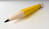 Pencil isolated on grey background.