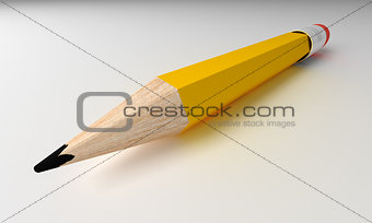 Pencil isolated on grey background.