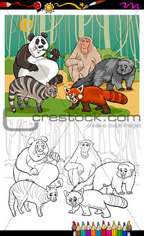 funny animals cartoon coloring book