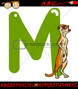 letter m for meerkat cartoon illustration