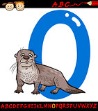 letter o for otter cartoon illustration