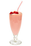Milkshake  with  strawberry raspberries