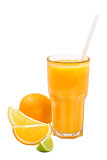 Citrus juice in a tall glass