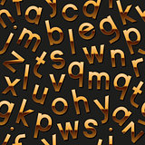 Seamless pattern with golden alphabet