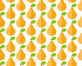 Seamless pattern with flat cute pear