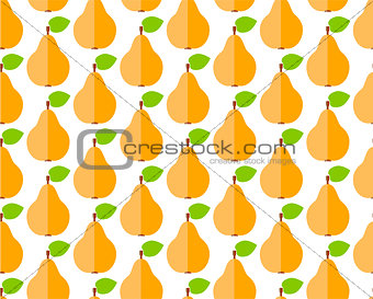 Seamless pattern with flat cute pear
