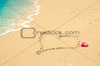 heart in the sand on the beach 
