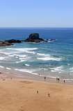 Overview of Zambujeira do Mar village beach