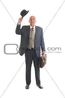 businessman in a retro business suit