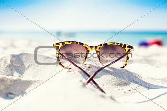 Glasses on a beach