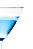 half blue cocktail with space for text