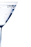 half white cocktail with blue reflections and space for text