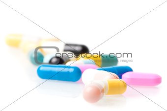 closeup of medical pills 