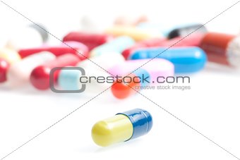 one medical pill in laboratory