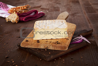 Cheese background. Agricultural vintage style concept.