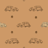 Seamless pattern  of retro car