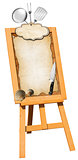 Fish Menu - Wooden Signboard on Easel