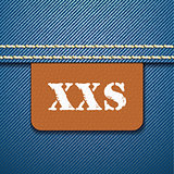XXS size clothing label - vector