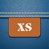 XS size clothing label - vector