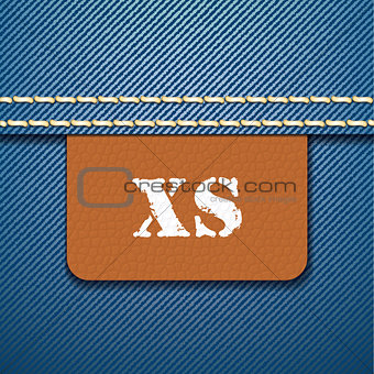 XS size clothing label - vector