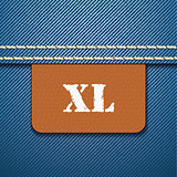 XL size clothing label - vector