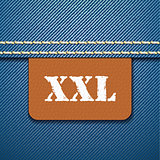 XXL size clothing label - vector