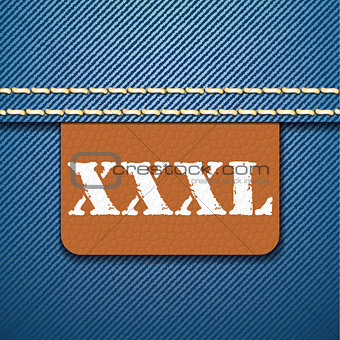 XXXL size clothing label - vector