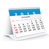 January 2015 desk calendar - vector