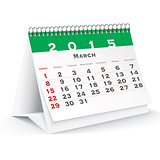 March 2015 desk calendar - vector