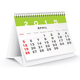 April 2015 desk calendar - vector
