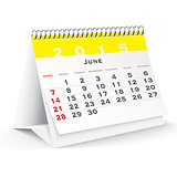 June 2015 desk calendar - vector