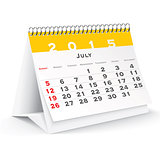 July 2015 desk calendar - vector