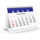 December 2015 desk calendar - vector