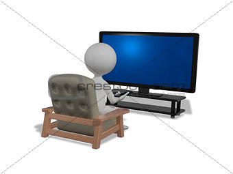 man in front of TV