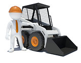 3d worker with construction loader