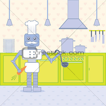 cook in the kitchen
