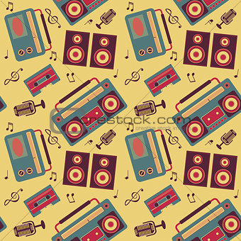 retro music pattern
