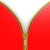 Isolated red zipper