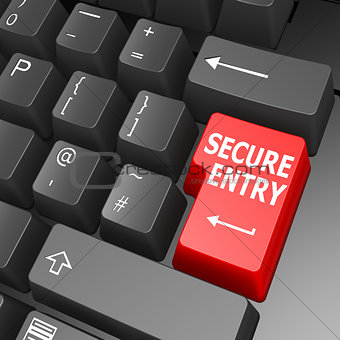 Secure entry key on computer keyboard
