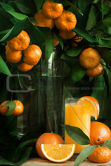 Mandarine and orange juice