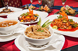 Selection of chinese food in a restaurant