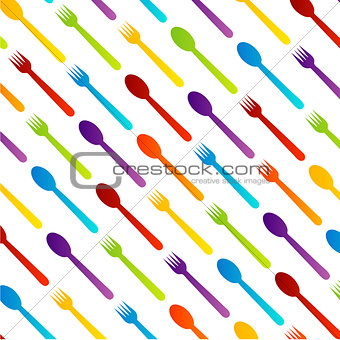 Background with spoons and forks