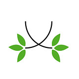 Eco friendly business logo with green leaves