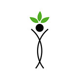 Human figure with green leaves- Abstract ecological concept
