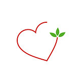 Two Hearts with leaves- logo for matrimony or wedding services