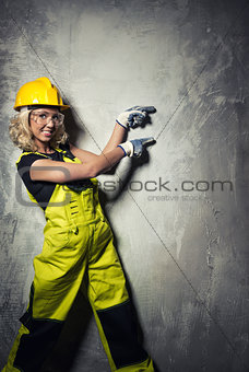 Attractive builder woman